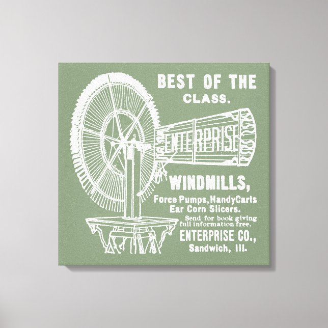 TOILE SANDWICH ILLINOIS 1889 ENTERPRISE WINDMILL CO. (Recto)