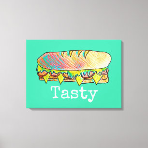 Toile Sandwich savoureux sous-sandwich art alimentaire m