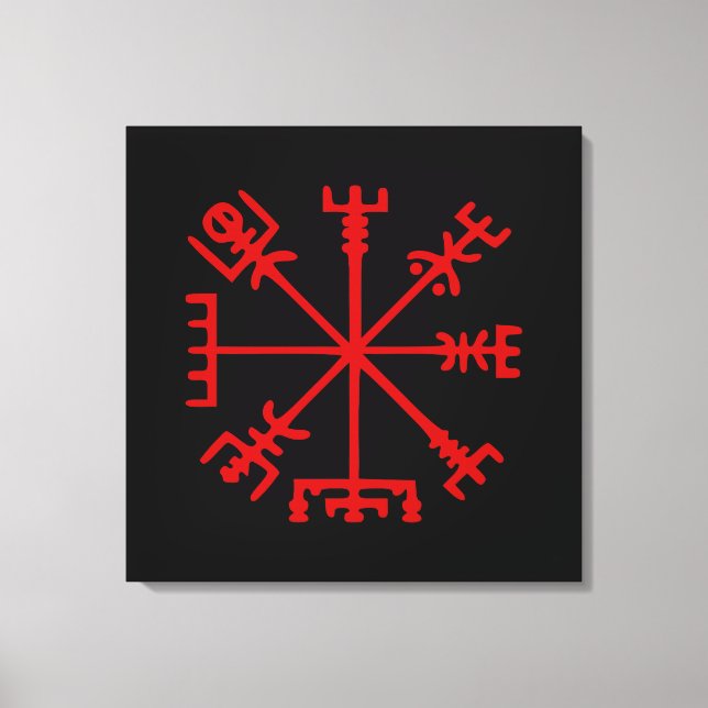Toile Sang Rouge Vegvísir (Viking Compass) (Recto)