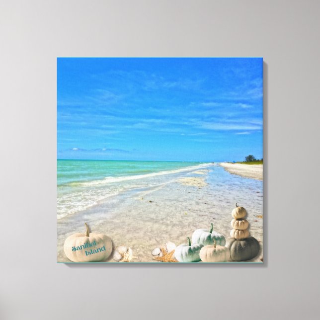 Toile Sanibel Island Florida Beach avec Citrouilles d'au (Recto)