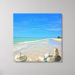 Toile Sanibel Island Florida Beach avec Citrouilles d'au