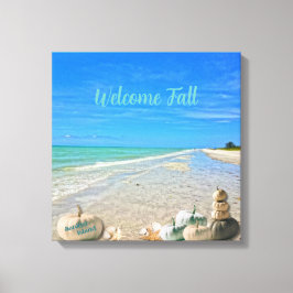 Toile Sanibel Island Florida Beach avec Citrouilles d'au
