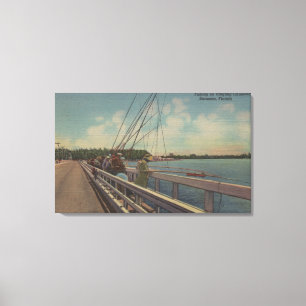 Toile Sarasota, FL - vue des personnes pêchant