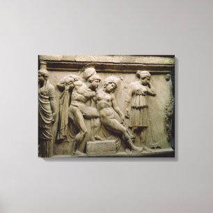 Toile Sarcophage grec avec une scène montrant la
