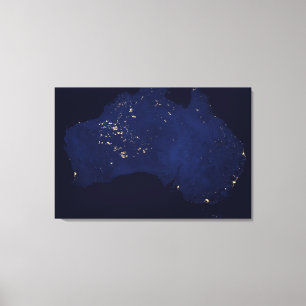 Toile Satellite Les Lumières Nocturnes De L'Australie.