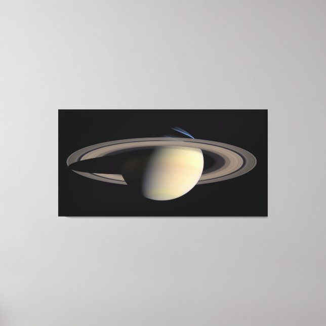 Toile Saturne éclairée par le soleil, planète géante gaz (Recto)