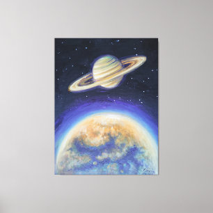 Toile Saturne et Titan