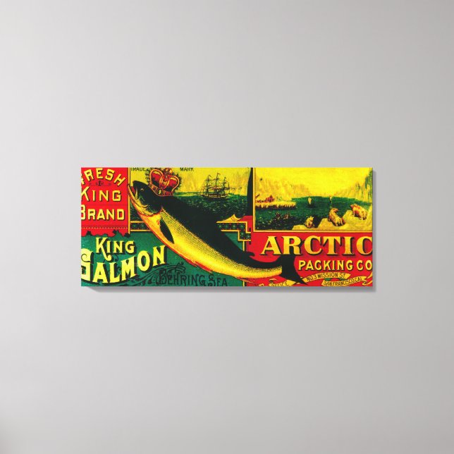 Toile Saumon Arctique Can LabelNushagak, AK (Recto)