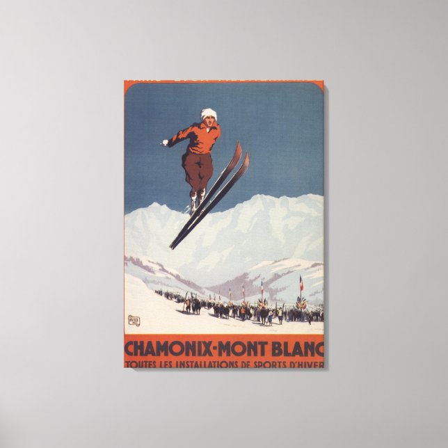 Toile Saut à ski - Affiche de Promo olympique PLM (Recto)