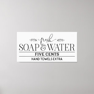 Toile Savon frais et eau - Symbole de la salle de bains 