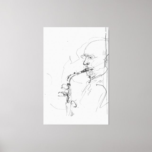 Toile Saxophoniste artistique - (Recto)