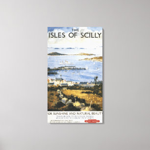 Toile Scène aérienne d'affiche de chemin de fer de vil