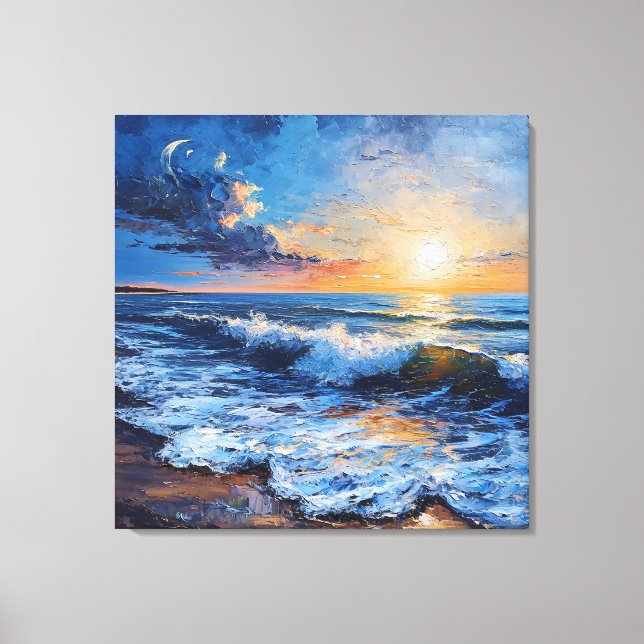 Toile Scène côtière au coucher du soleil (Recto)