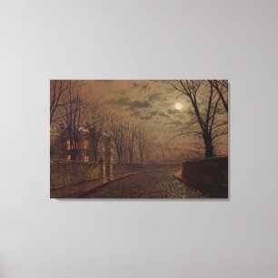 Toile Scène de la rue Moonlit, 1882 (huile sur toile)