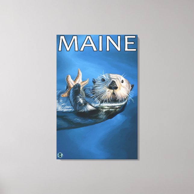 Toile Scène de Loutres de Maine (Recto)