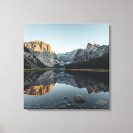 Toile Scène de miroir alpin - Affiche de paysage paisibl