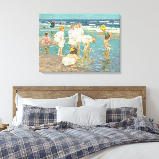Toile Scène de plage impressionniste vintage (Insitu(Chambre))