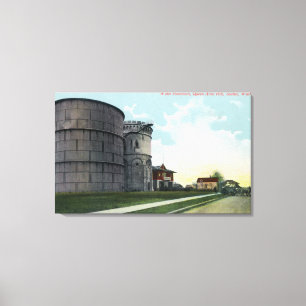 Toile Scène de réservoirs d'eau de colline de la Reine