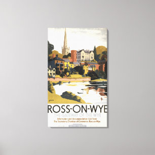 Toile Scène de rivière d'affiche britannique de chemin