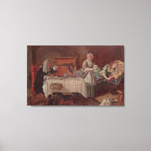 Toile Scène de 'Tartuffe' par Molière, 1850 (Recto)