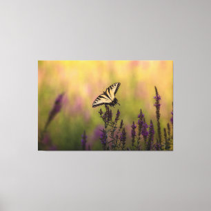 Toile Scène d'été, papillon et Loosestrife