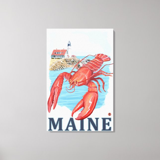 Toile Scène du homard et du phare de Portland (Recto)