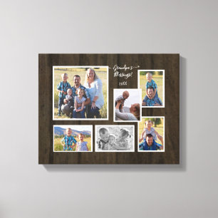 Toile Script Grandpas Bénédictions Famille Photo Collage