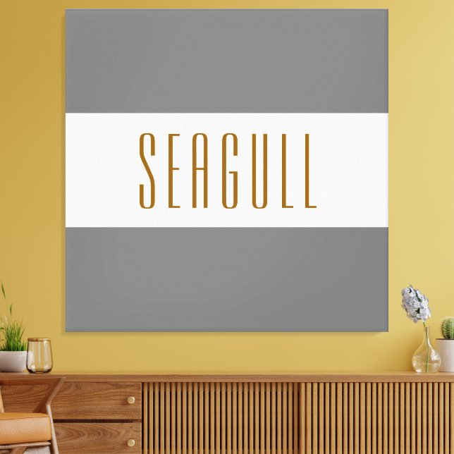 Toile SEAGULL Moyen Gris Blanc Large Bandes Été (Insitu(Salon))