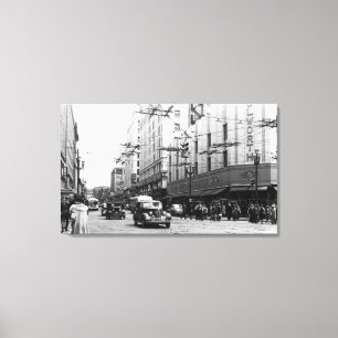 Toile Seattle, photographie du centre de scène de rue de
