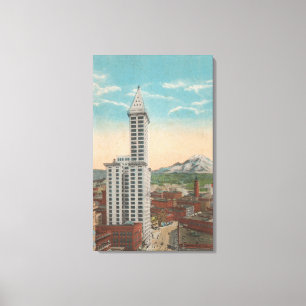 Toile Seattle, vue de tour de WASmith et mont Rainier