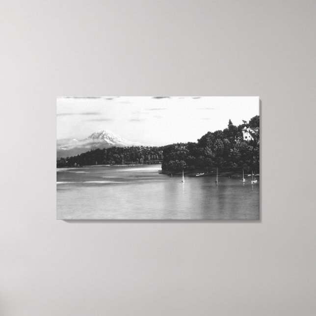 Toile Seattle, WA Lake Washington View et Rainier (Recto)