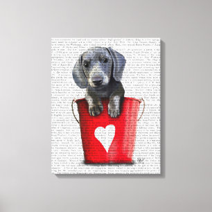 Toile Seaux de chiot de teckel d'amour
