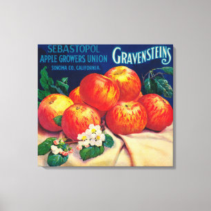 Toile Sébastopol Gravensteins Apple LabelSonoma, CA