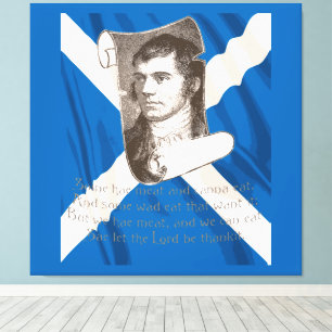 Toile Selkirk Grace Burns Night et Saltire écossais