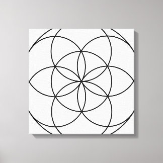 Toile Semence de vie Géométrie sacrée noir et blanc