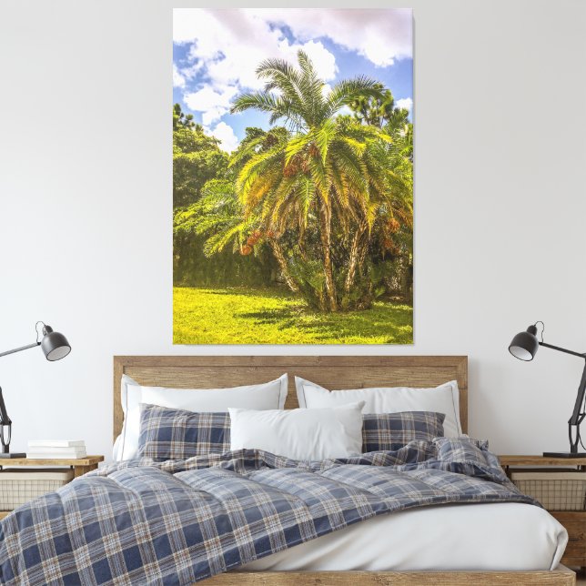 Toile Sénégal Date Palm Stretted Canvas Print (Insitu(Chambre))