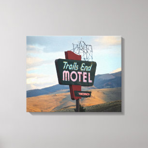 Toile Sentier End Motel Sign, Wyoming