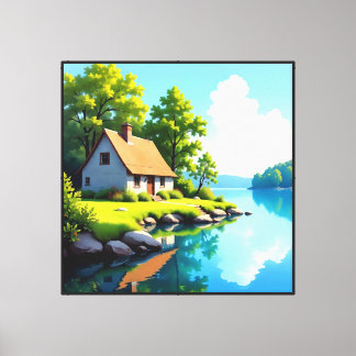 Toile Sérénité au bord de la rivière