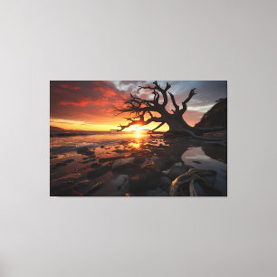 Toile Sérénité du coucher de soleil radiant - Desi paysa