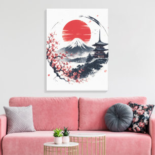Toile Sérénité du coucher de soleil sur le mont Fuji – A