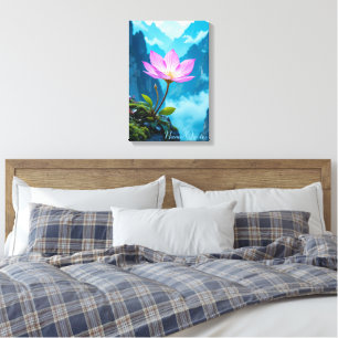 Toile Serenity Bloom – Lotus au-dessus de la brume