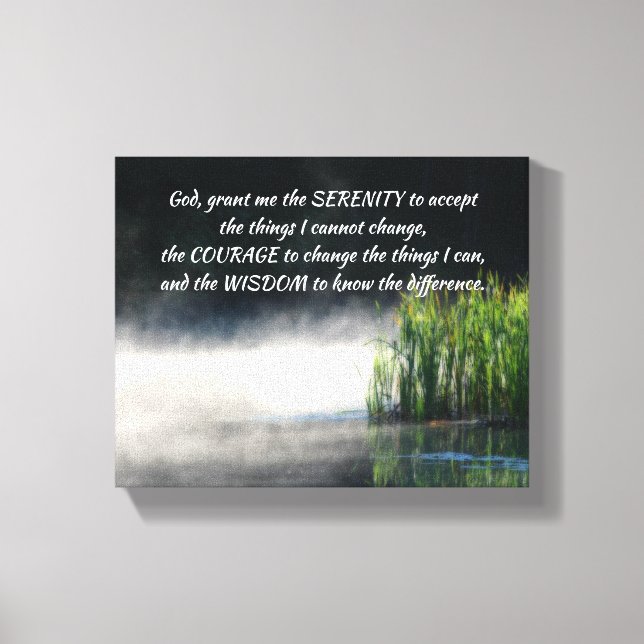 Toile Serenity Prayer Cattails Dans Mist Inspiration (Recto)