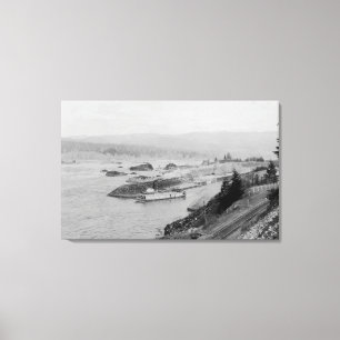 Toile Serrures de cascade sur la photographie du fleuve