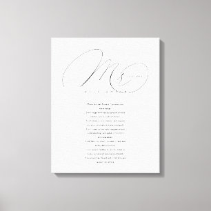 Toile Ses Vows Élégant M. Newlyweds Vows Mariage Blanc