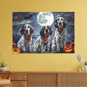 Toile Setter Anglais Halloween Effrayant