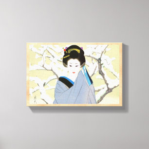 Toile Shimura Tatsumi Deux Sujets Femmes Japonaises Neig