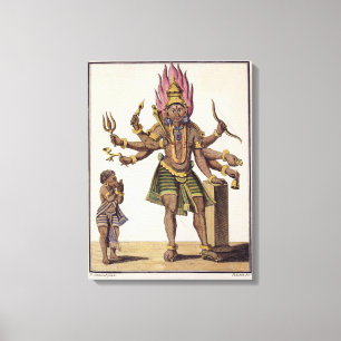 Toile Shiva comme Virapatren, seigneur avec le mal mal