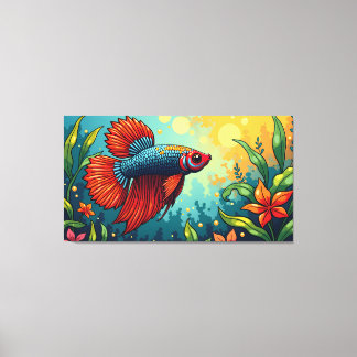 Toile Siamese fighting fish