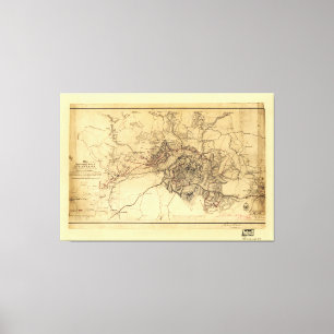 Toile Siège de carte d'Atlanta, le 19 juillet - 26 aoû