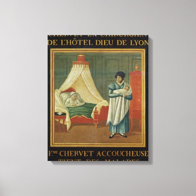 Toile Signe annonçant les services d'une sage-femme (Recto)